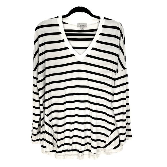 Allison Joy Tops - ALLISON JOY Women's STRIPED V-NECK Lightweight LONG SLEEVE Top Size LARGE